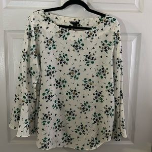 Ann Taylor - Floral Bell Sleeve Blouse